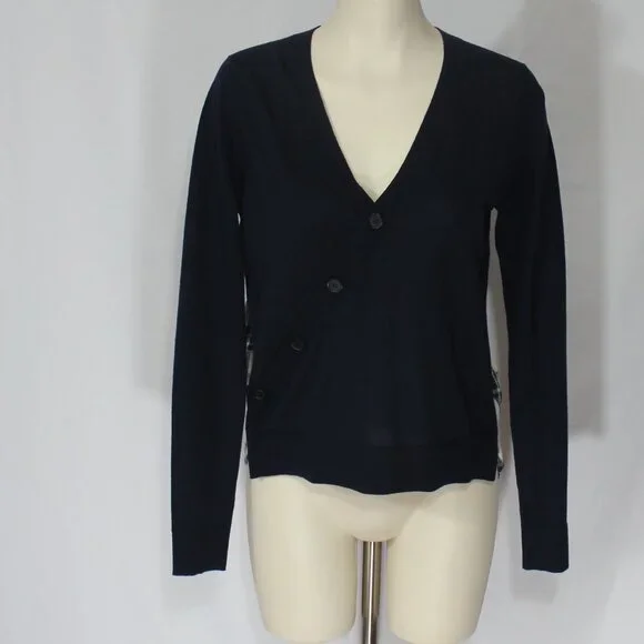 Veronica Beard Wool Plaid Gemma Sweater Women's Navy  size Small/Medium - Picture 3 of 7